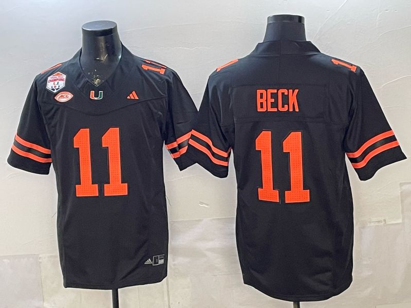Men 2026 Miami Hurricanes #11 Beck Black 3th generations Limited NCAA Jersey 0014->ncaa teams->NCAA Jersey